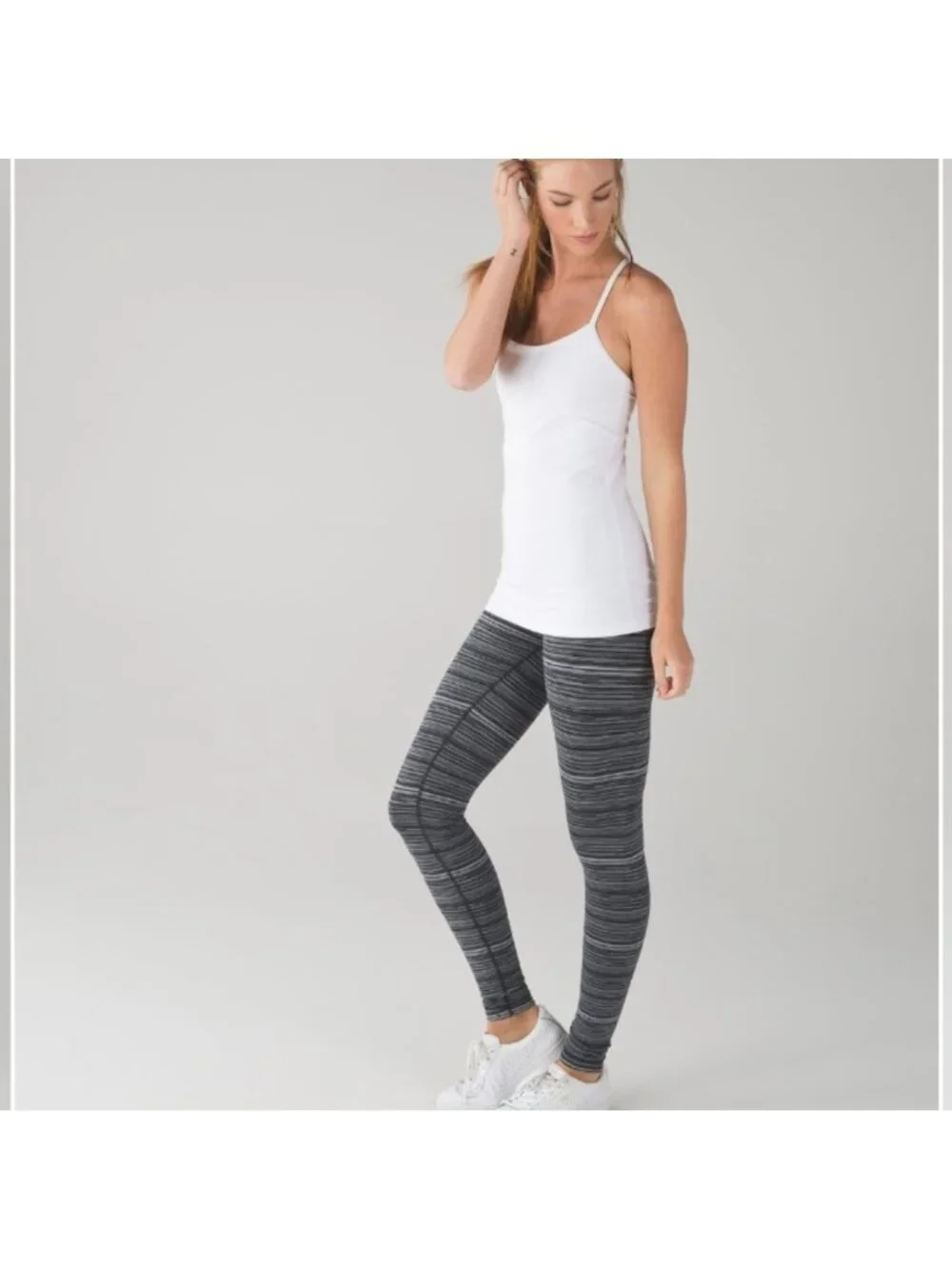 Lululemon Wunder Under Pant III Cyber Stripe Deep Coal Black
